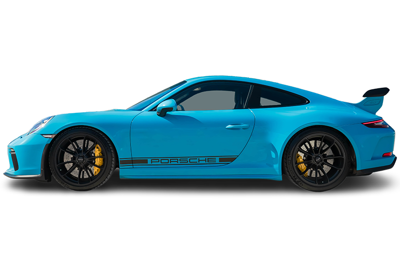The Porsche 911 GT3 has an unrivaled steering fidelity that'll inspire you to drive everywhere, whether it's the track or the streets.

The GT3's amazing 4.0L Flat-6 engine with 500 HP and transcendent chassis makes the car the purest and the best one to drive. With its race-car-inspired parts and optimized driver engagement, the car makes it perfect to obtain track-day glory.

The specialty of the rear-mounted mill is made even better with the 7-Speed Automatic transmission and 339 lb-ft Torque. It has a unique suspension setup and incredible steering feel.

The exhilarating drive will take you from zero to 60 mph in 3.2 seconds and will cover a ¼ mile in only 11.1 seconds with a top speed of 198 mph. The steering, engine, and transmission are divine. So much so that it deserves anointment as the best in the business.

What are you driving today? Reserve your dream car now and get the most rewarding Porsche 911 to drive in a blue you won't be able to move your eyes away from!