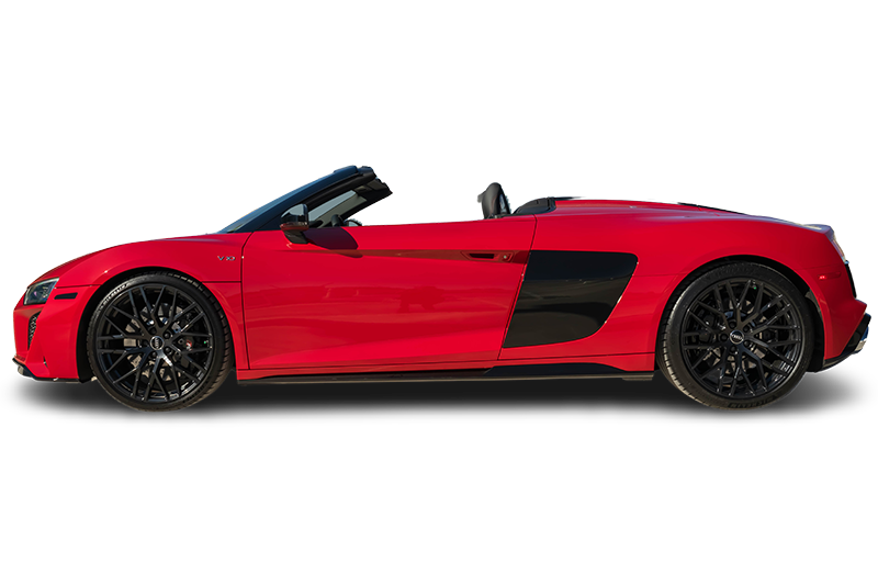 It's far more comfortable than any other sports car out there. Those who have tried the previous models might miss the V8 engine, but the V10 performs like an absolute peach. You'll forget about all other sports cars once you place yourselves in the 2020 Audi R8 V10 Spyder.

Impressively refined, made to look sharper with an engine that roars. Is there anything else you need in a sports car? The 5.2L V10 with 562 HP means a ferocious feel and sound plus less reciprocating mass.

It has sharp handling chops and is easy to drive no matter where you take it. It has an all-wheel-drive 6-speed automatic transmission with a 406 lb-ft torque.

The R8 has always been an easy car to drive quickly, and it maintains that streak with the 2020 Audi R8 V10 Spyder that goes from 0 to 60 mph in 3.4 seconds. The smooth steering and fast speed cover ¼ mile in 11.5 seconds with a top speed of 196 mph.

What are you driving today? Reserve your dream car now that sticks out like a wad of Ben Franklins in all its glory!