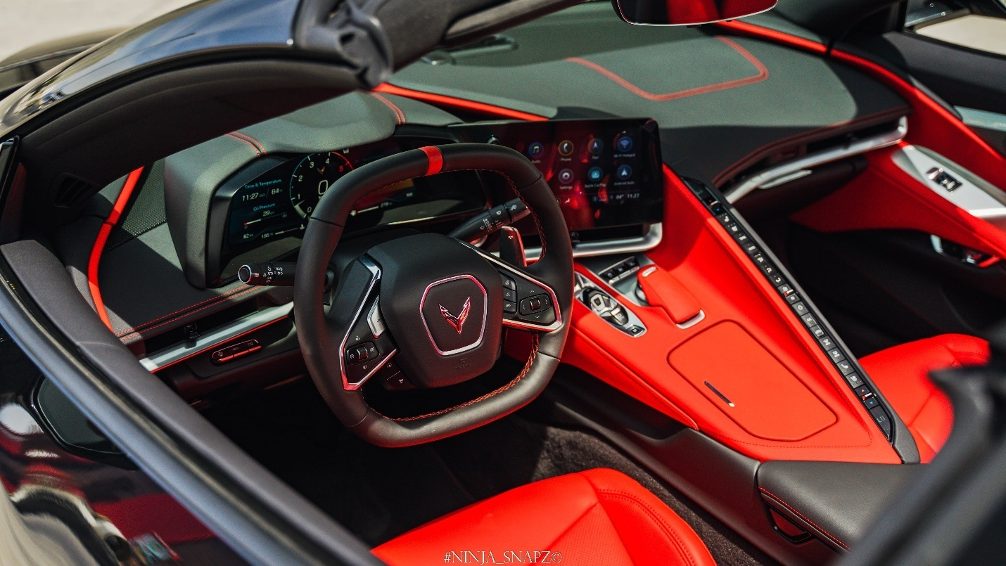  Inside view of a luxury car