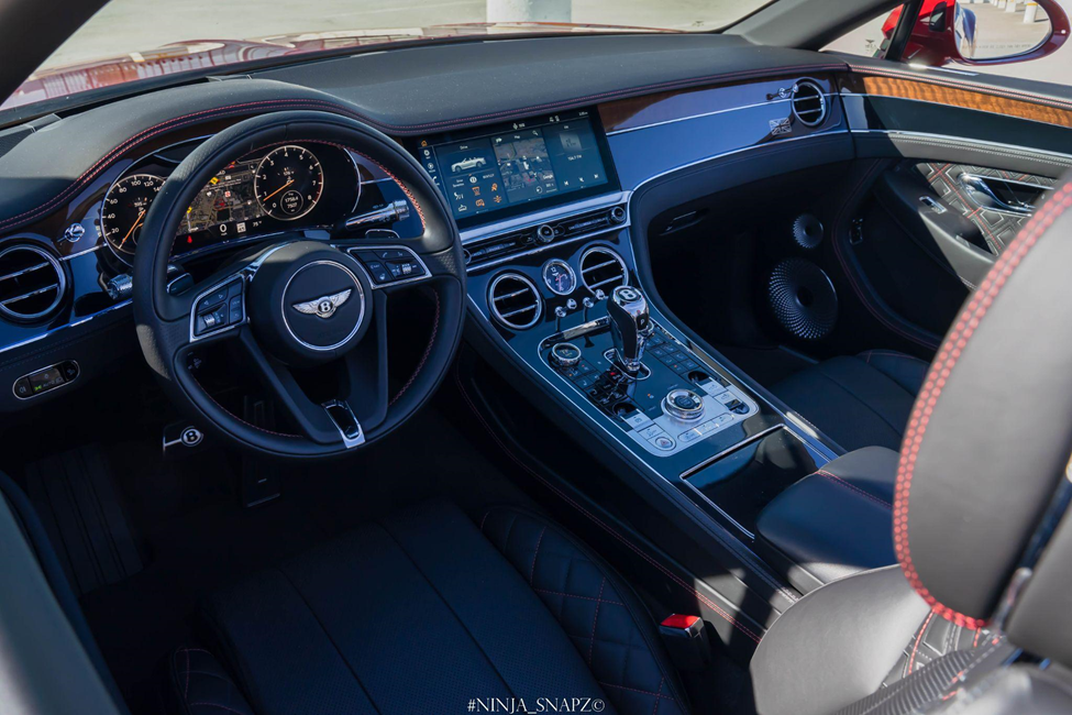 The interior of a luxury car