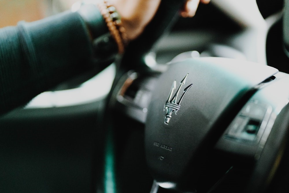 Steering wheel of a Maserati 