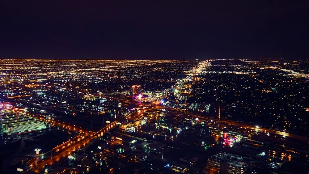 aerial view from the Stratosphere