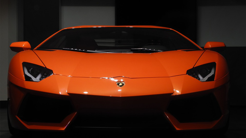 orange Lamborghini Aventador