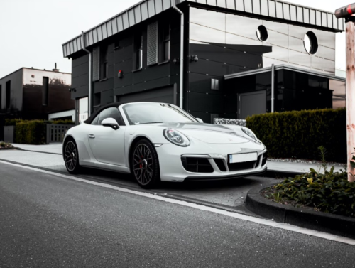 parked-white-Porsche